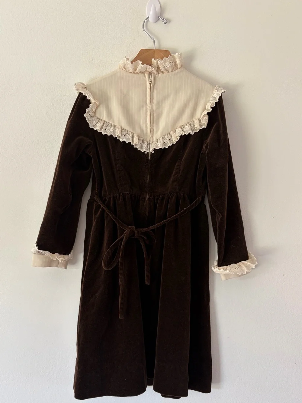 Fischel By Johnston Young Edwardian Vintage Brown Velvet Prairie Portrait Dress
